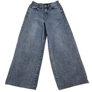 Nasty Gal Womens Jeans US 4 Blue Denim High Rise Wide Leg Baggy Y2K Skater